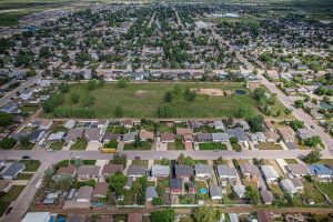 Aerial,View,Of,Martensville,,Saskatchewan,In,Summer